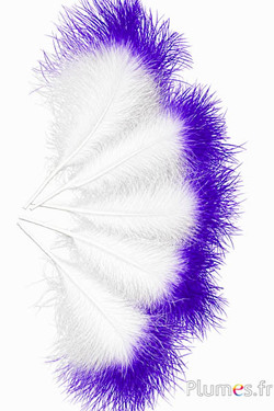 Pennacchio 3 piume - altezza 20 cm - bianco-viola